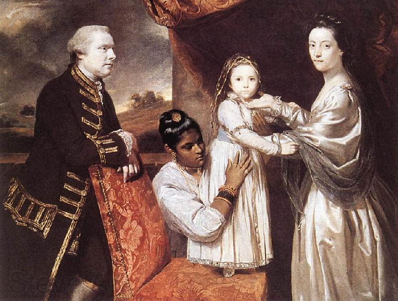 REYNOLDS, Sir Joshua George Clive and his Family with an Indian Maid